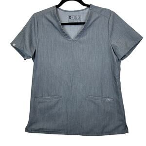 Figs Technical Collection Scrub Top Casma Shirt Nursing Medical Gray Women Small